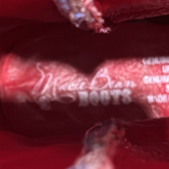 Macie Bean Western Boots Leather Blue  Polkadot Pink Tan 5 - Picture 10 of 16